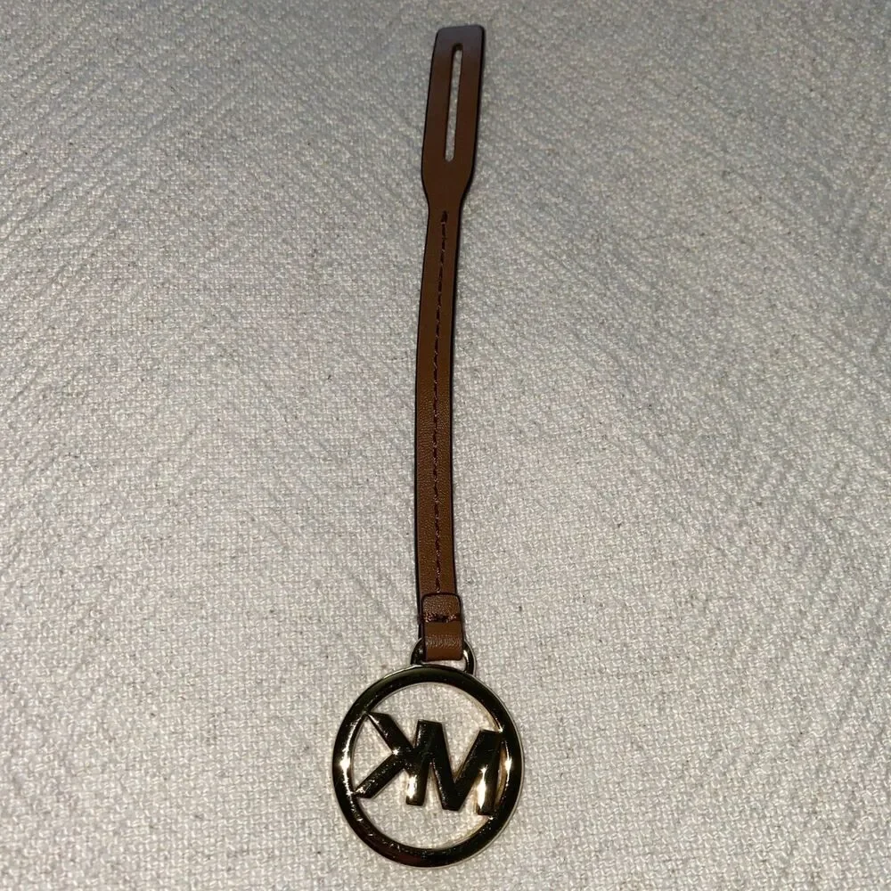 Michael Kors Leather & Gold Metal Bag Charm / Purse Hang Tag – NWOT